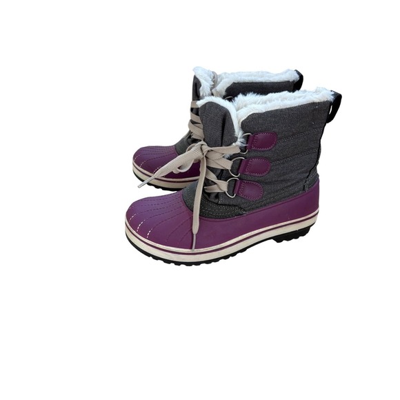 Ozark Trail Purple Snow Boots‎ Winter Boots Faux Fur Lined Girls Size 6 - Picture 10 of 10